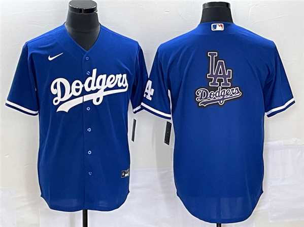 Mens Los Angeles Dodgers Blue Team Big Logo Cool Base Stitched Baseball Jerseys